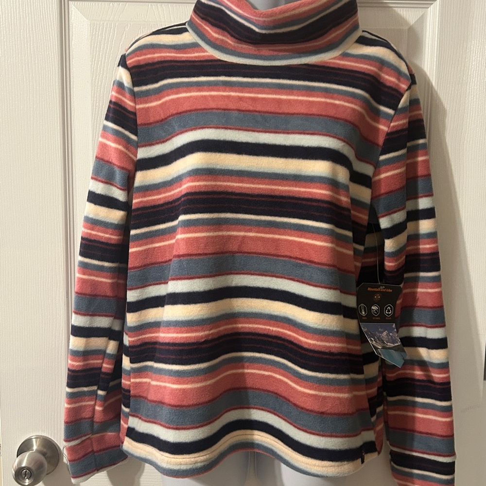 NWT Mountain and Isles Striped Fleece Pullover